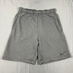 Nike Dri Fit Mens Gray Athletic Shorts Large Training Gym Active Cotton Blend